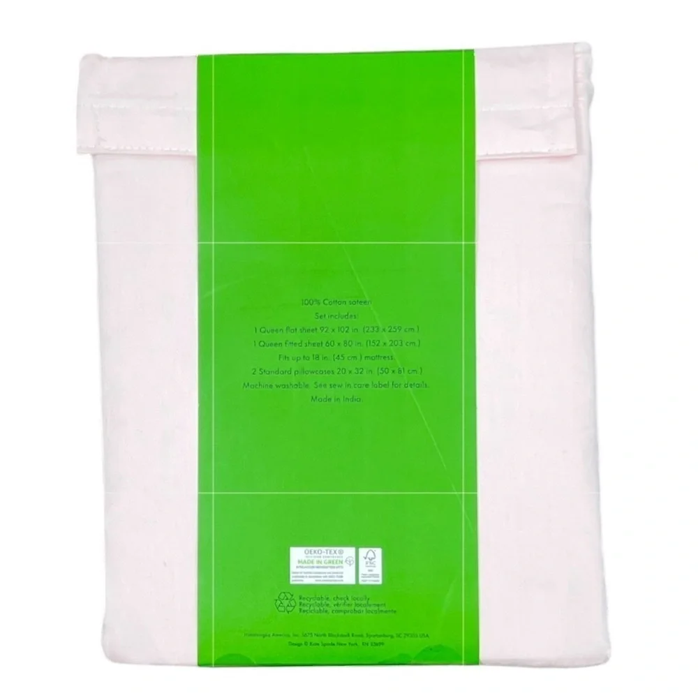 Kate Spade - ‘Petal Pink’ Queen Sheet Set. NWT. Firm!
